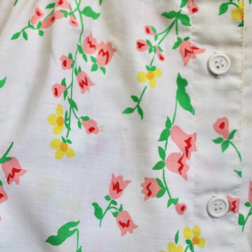 Herman Geist VTG White Grasshopper Floral Print Button Down Midi Skirt Size XL - Picture 7 of 7